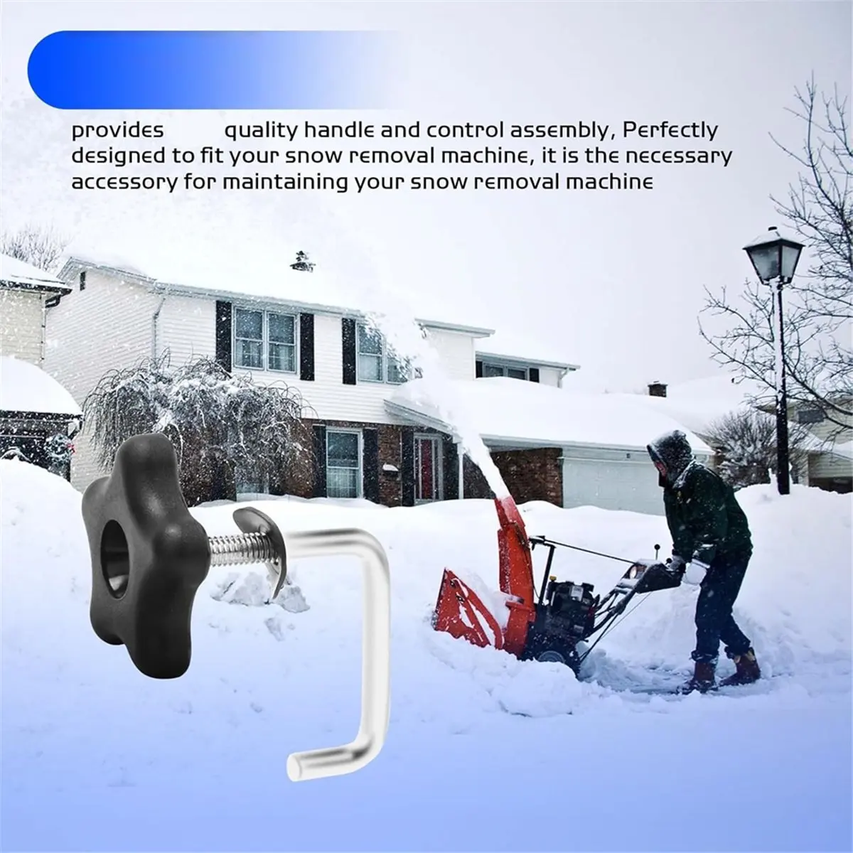 107-3844 Snow Blower Handle Knob and Lock Bolt Kit Bolt Screw Kit Plastic + Metal