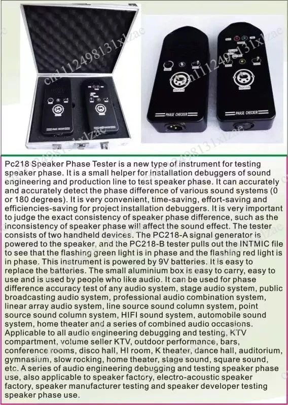 Handheld PC218 Phase Checker Set – Speaker Polarity Tester & Microphone Phase Detector for Sound System Tuning