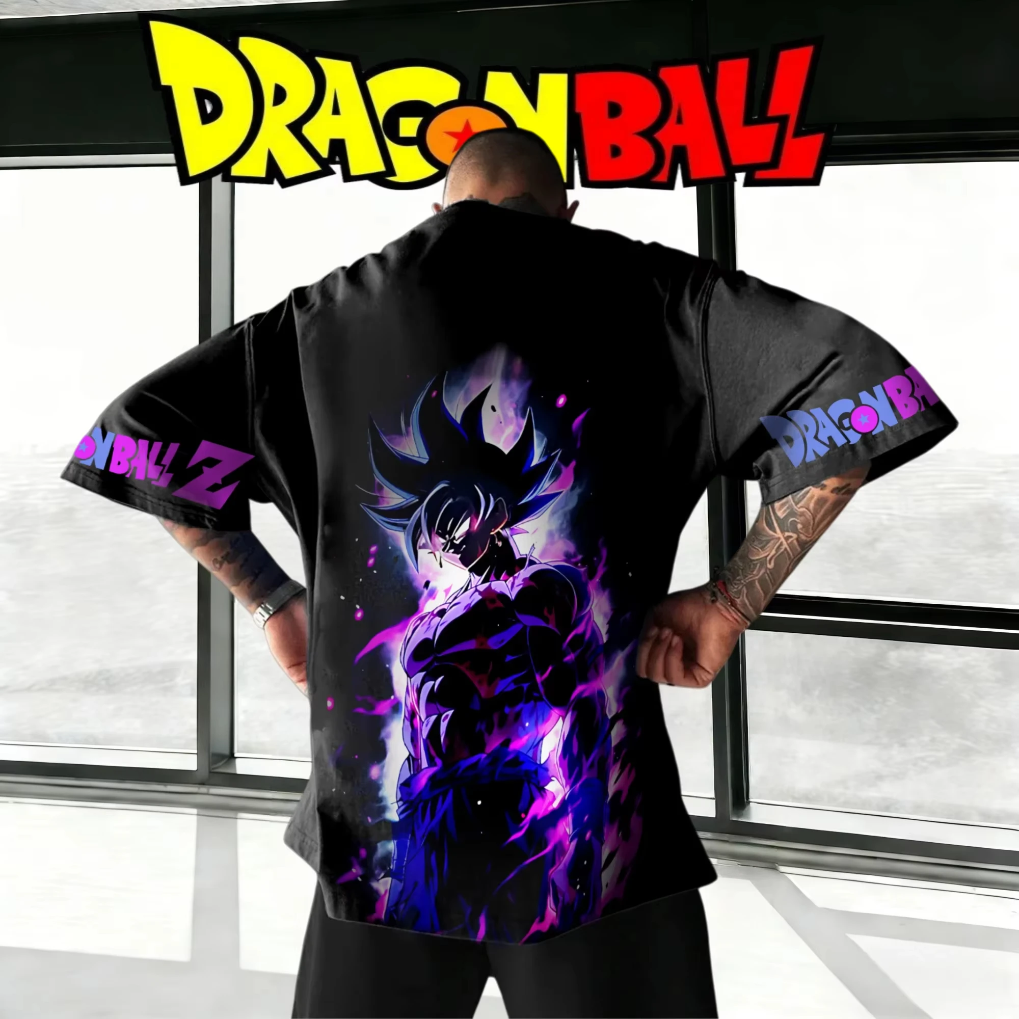 

Dragon Ball Goku Ultra Instinct Anime Print Black T-Shirt Oversized Casual Cotton Soft Breathable Couple Clothing for Women Men