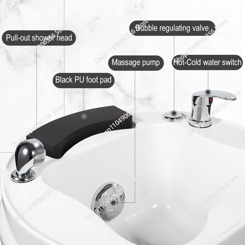 Acrylic commercial foot basin ceramic foot bath basin foot therapy shop colorful lights surfing spa hotel spa