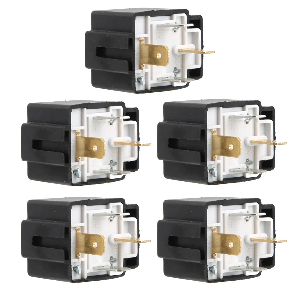 5PCS Convenient Installation Waterproof Car Flasher Relay Fused Protection Black Flasher Relay Relay Box Vehicle Applications