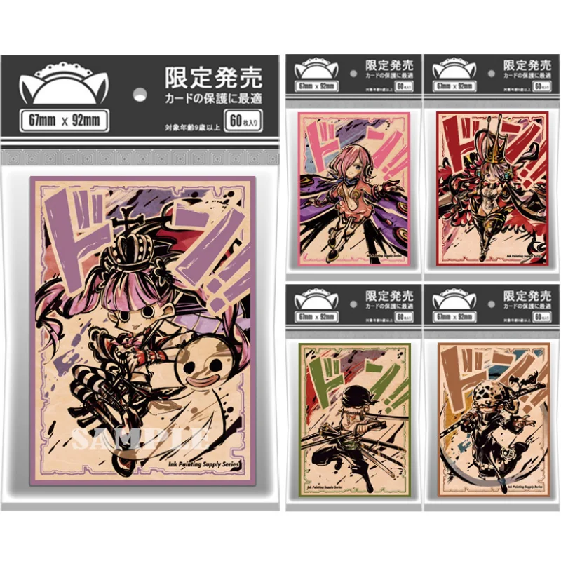 One Piece OPCG 60Pcs/set Card Sleeve Roronoa Zoro Luffy Hancock Pawnee Anime Game Characters Collection Cards Protective Case