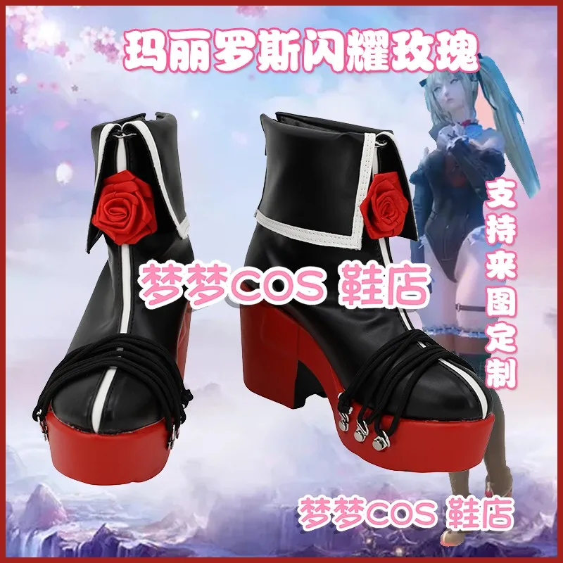 Chaussures de Cosplay Marie Roses mortes ou vivantes, bottes pour Halloween, maillots de bain d'été, bottes à talons hauts