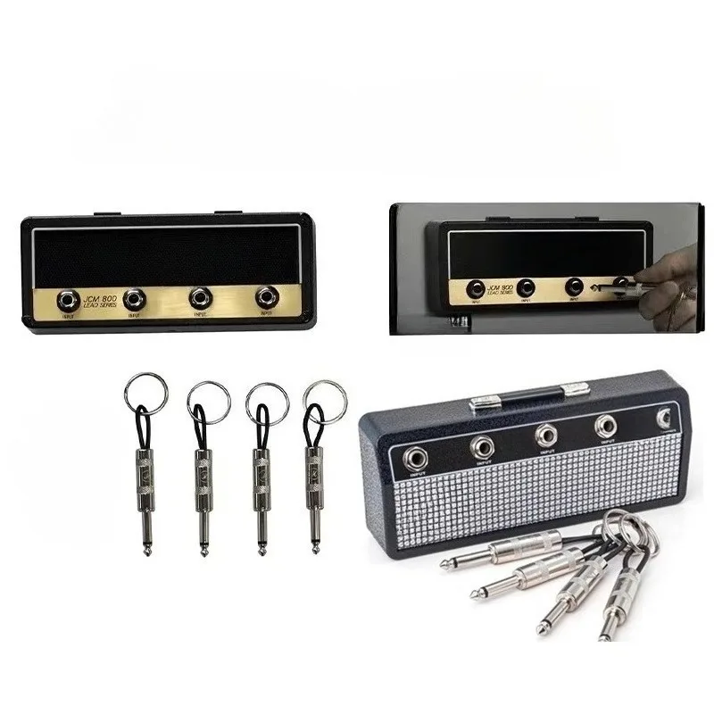 Guitar speaker keychain storage box pendant