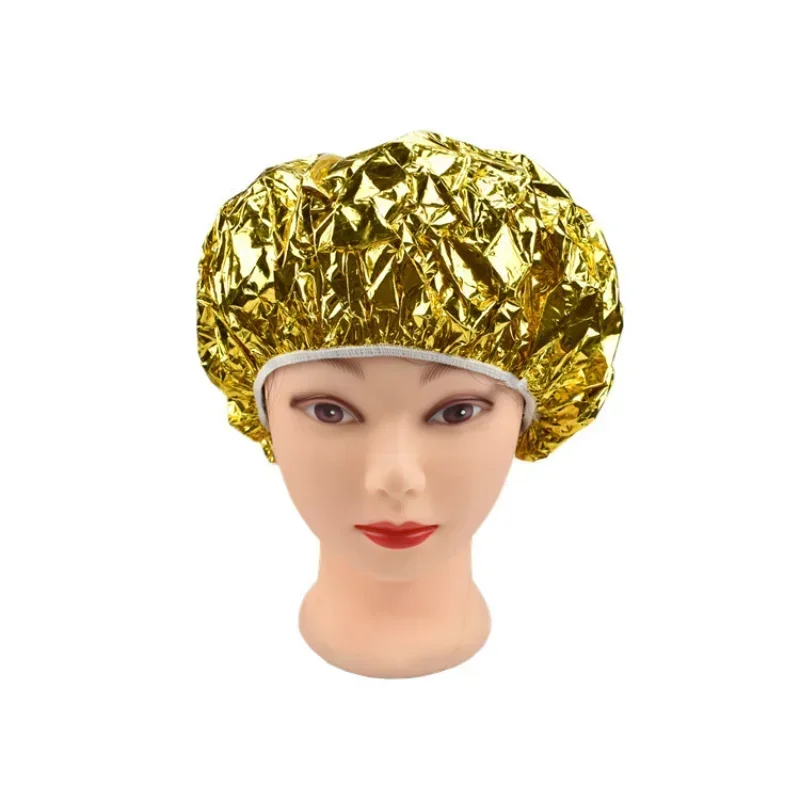 Ladies Shower Cap Thermal Insulation Aluminum Foil Hat Stretch Shower Cap Hair Salon Hair Dyeing Cap Hair Dyeing Tools