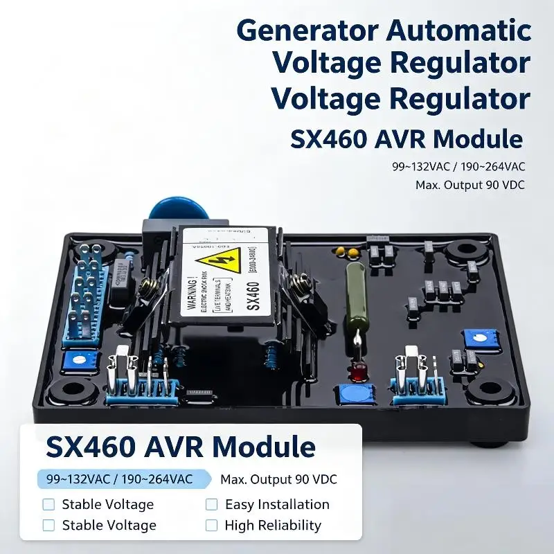 SX460 AVR Automatic Voltage Regulator 1Pcs Overvoltage Protection Generator Voltage Stabilizer Board for Industrial Use