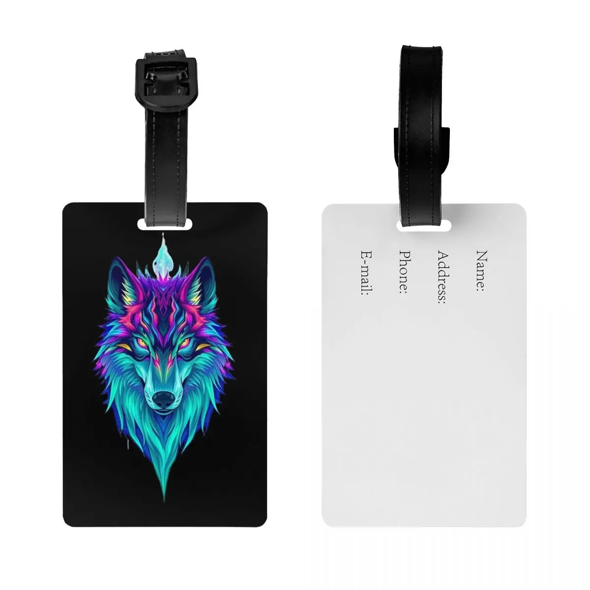 

Wild Wolf Luggage Tags Suitcase Accessories Travel Baggage Boarding Tag Label Holder ID Name Address