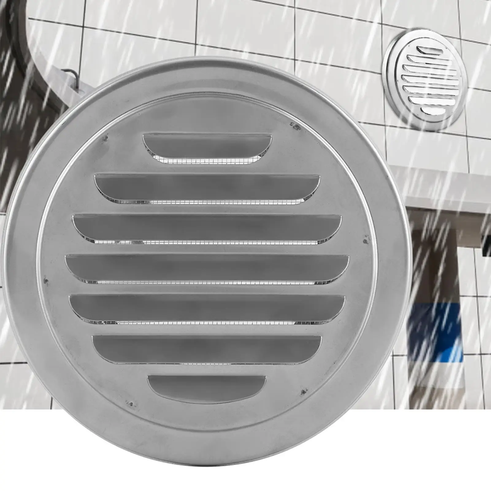 Stainless Steel Wall Vent Round Flat Grille Ducting Cover Outlet with Insect Mesh - Round Duct Grilles for Ventilation