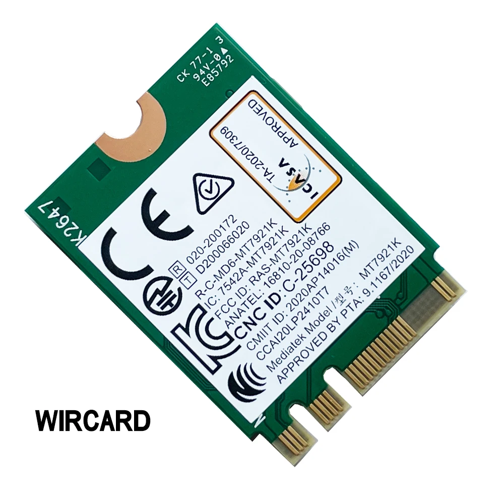 Wi-Fi 6E  MT7921k Tri band 1800M Bluetooth 5.2 desktop / Laptop wireless network card supports windows10 / 11