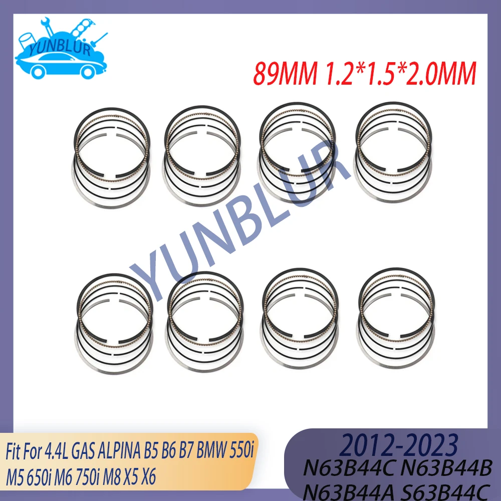 

8pcs STD 89mm Engine Piston Ring Kit Fit 4.4 L N63 S63 GAS V8 12-23 For ALPINA B5 B6 B7 BMW 550i M5 650i M6 750i M8 X5 X6