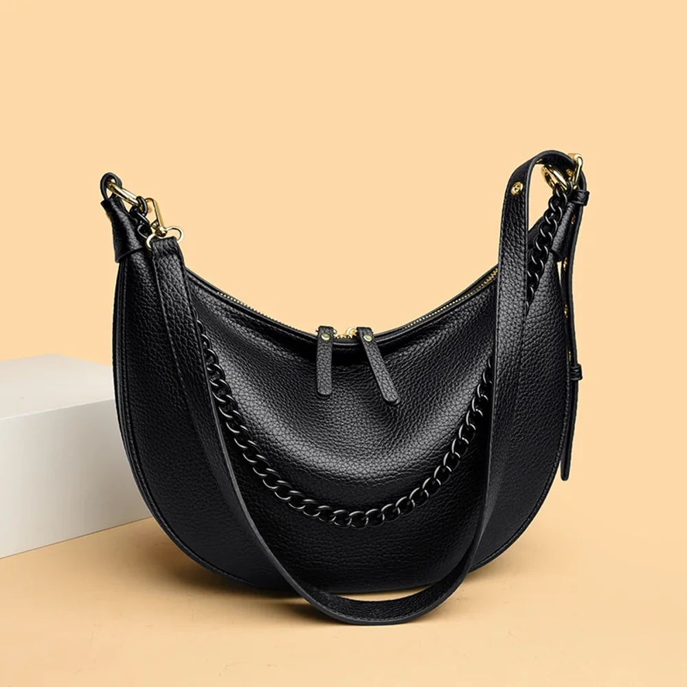 2026 Genuine Brand Luxury Women Tote Bag Designer Retro Soft Leather Shoulder Crossbody Bag Fashion Chain Solid Color Sac A Main