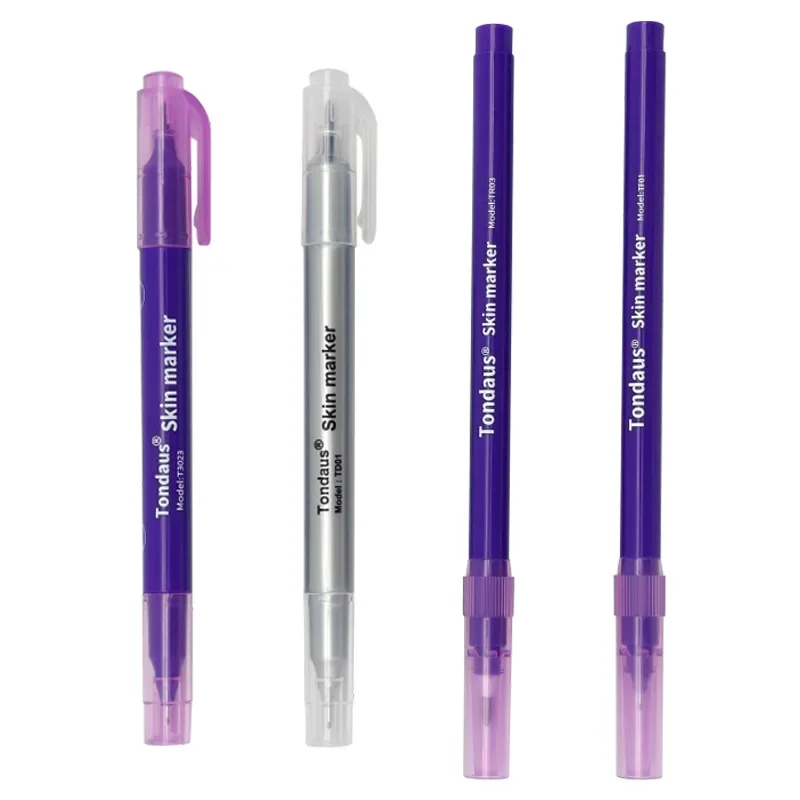 10pcs White/Purple Surgical Tattoo Skin Eyebrow  Marker Pen Tools With Ruler for Permanent Makeup Microblading Accessories