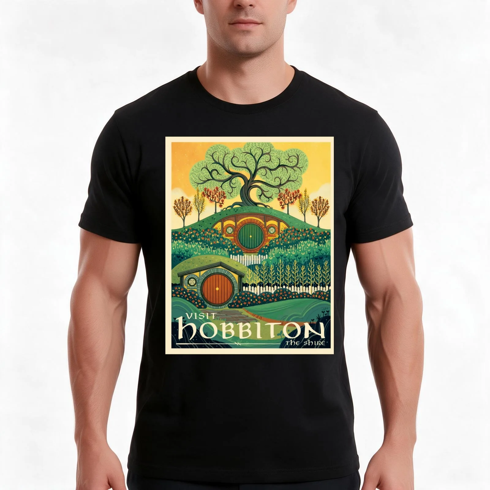 visit the shine poster-1 T-Shirt Summer Casual Cotton Tee Oversized Streetwear Tops Vintage Graphic Print Unisex Men Women