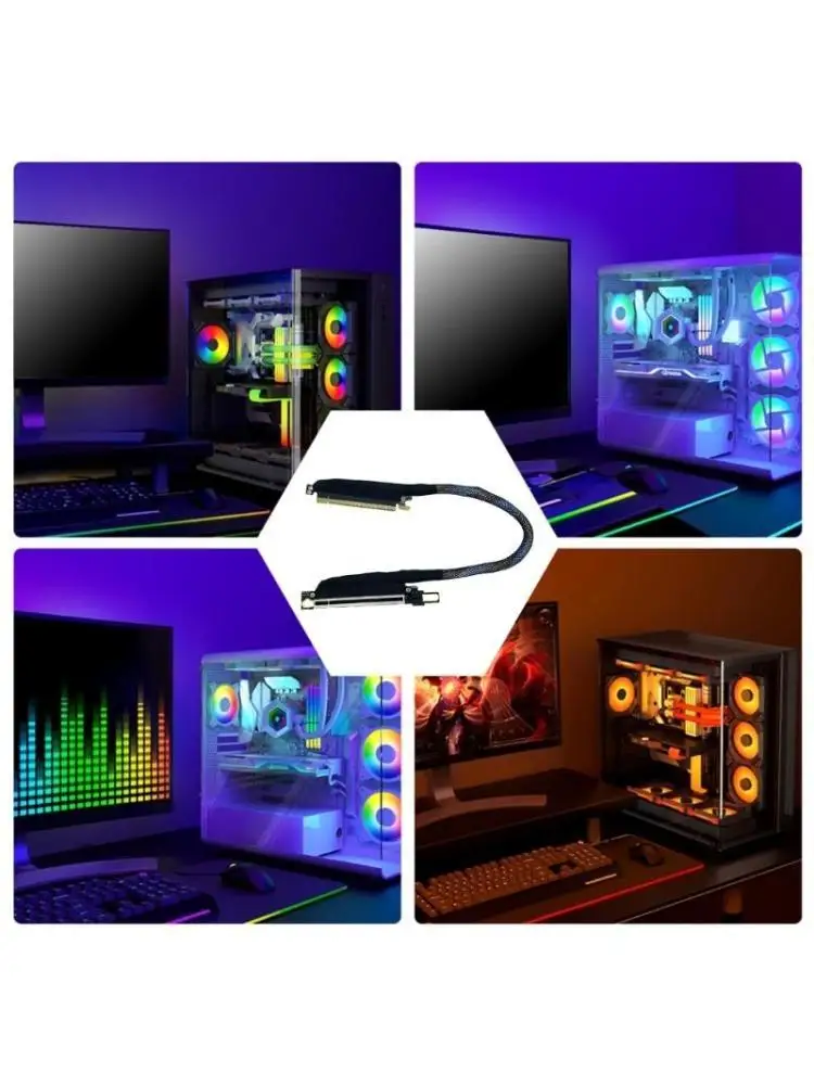 

652F Flexible PCIE5.0 X16 Extension Cable GPU Graphics Card Offering Fast Transfer