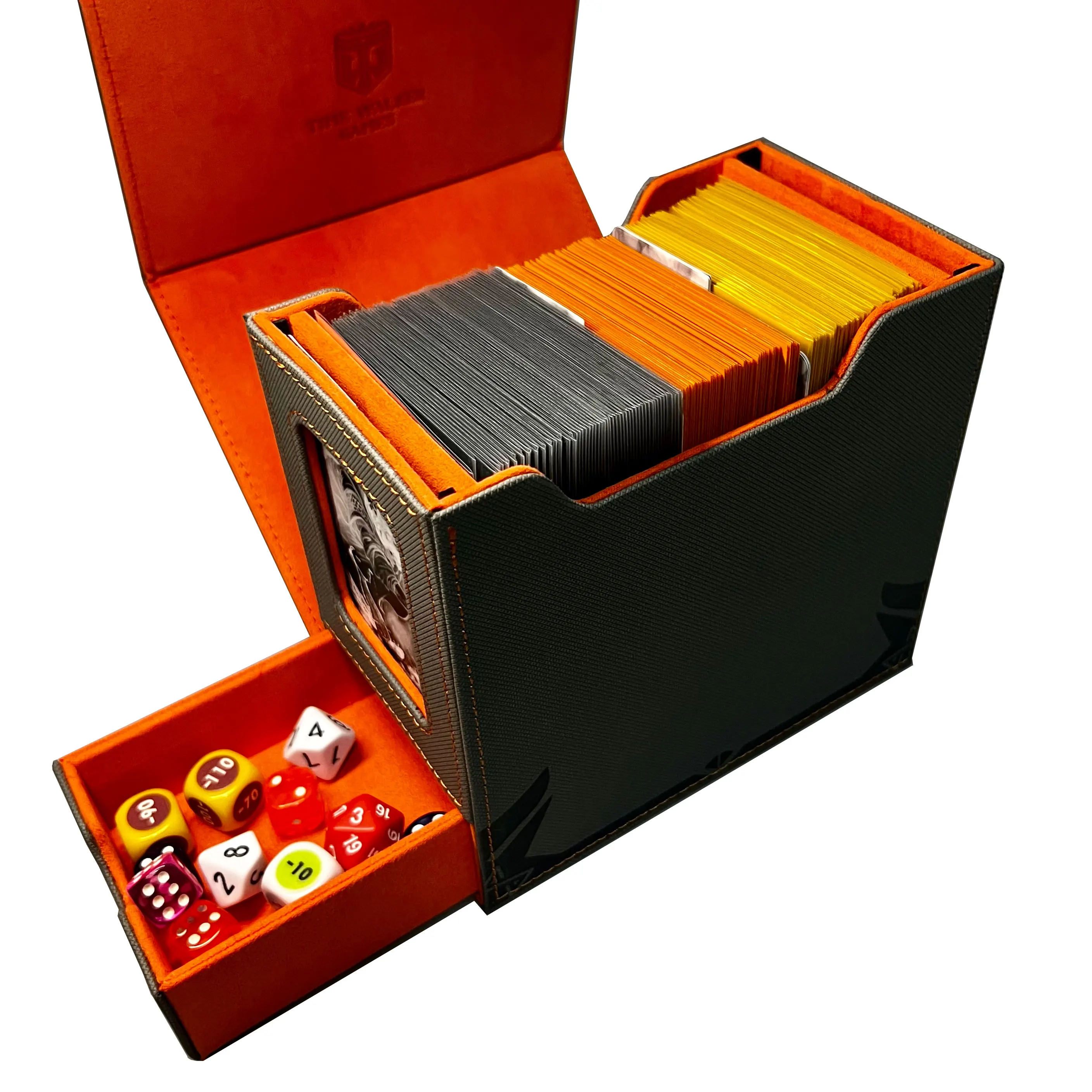 Caja de cartas mágica TCG de más de 160 PU, caja de almacenamiento de gran tamaño, caja de almacenamiento de Color sólido, carga lateral superior,