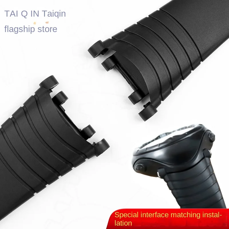 For SUUNTO VECTOR Black rubber watchband silicone Men's watch strap Pin Buckle accessories soft waterproof Feed tool screw rod