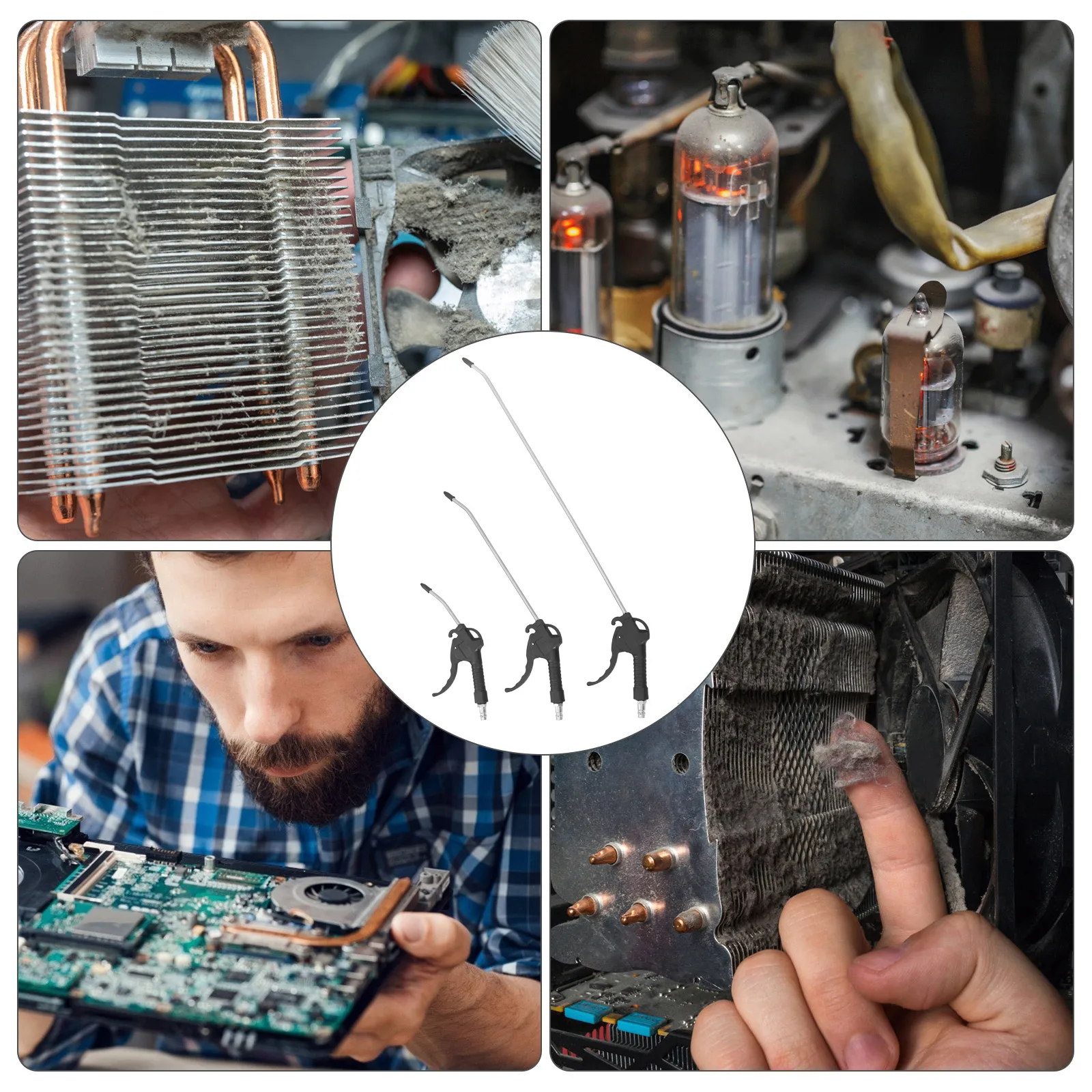 

3pcs Car Tools Air Blowing Shooter Dust Removal Shooter Vehicle Air Blower Car Interior Cleaning Tool Dashboard Windshield