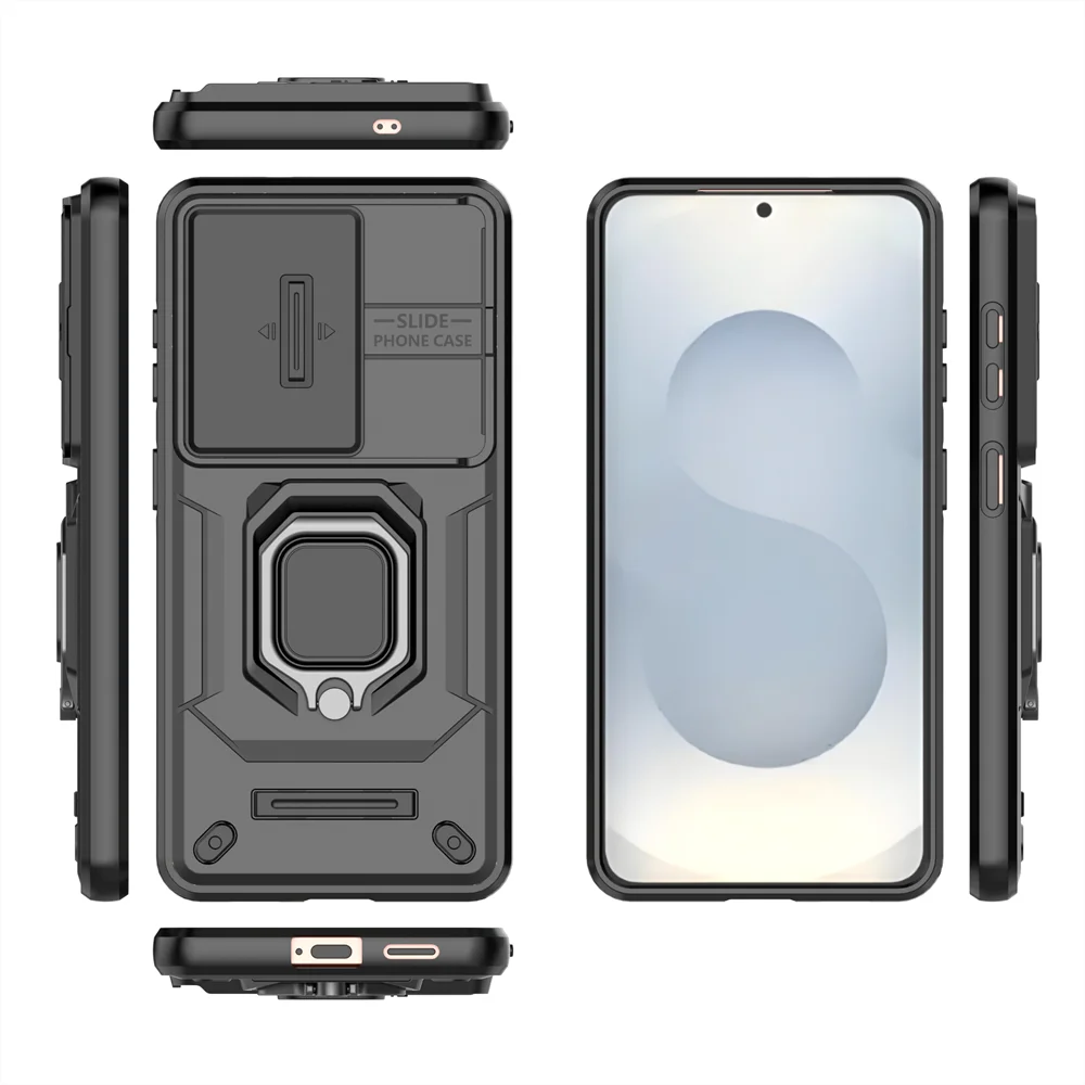 حافظة لهاتف سامسونج جالاكسي S26 بلس الترا 5G حافظة هاتف نافذة دفع منزلقة لهاتف سامسونج S26 S 26 مع غطاء خلفي حلقي Coque #5