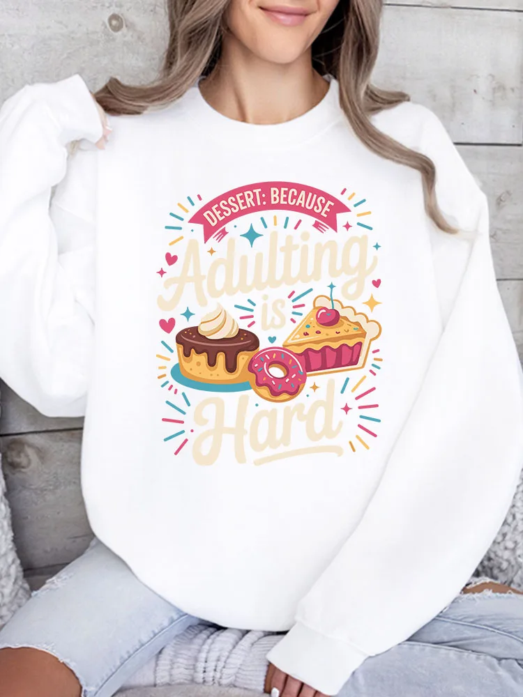 

Женская толстовка с принтом «Adulting Is Hard», повседневный пуловер с длинным рукавом, свободный крой, уличная одежда для осени и зимы