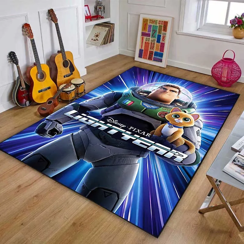 Disney 3D Lightyear Pattern Living Room Bedroom Carpet Bedside Bathroom Floor Mat Non-slipMat Kid's Room Play Mat Home Decor