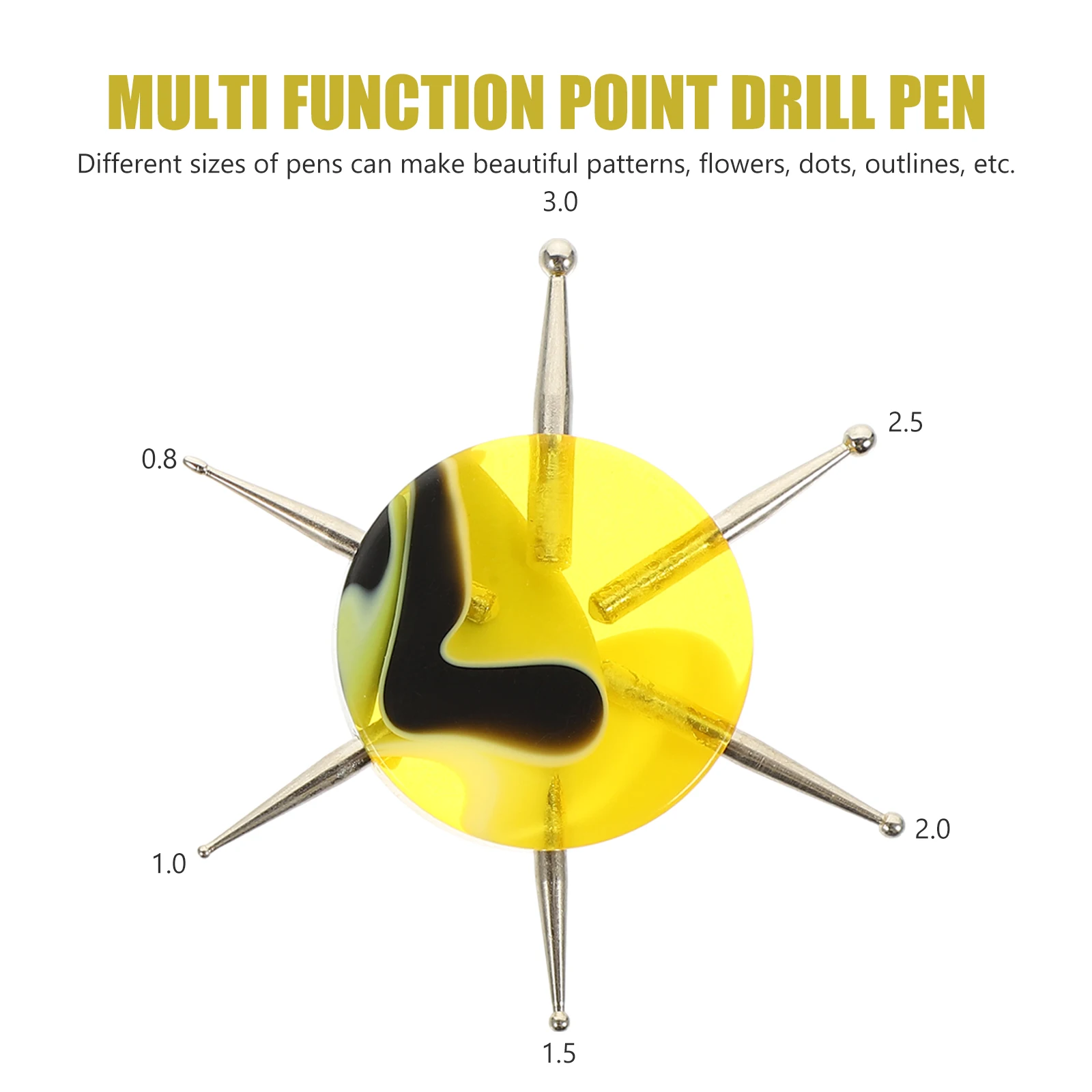 2 Pcs 네일 아트 펜 경량 내구성 점토 조각 도구 도자기 모델링 블랙 옐로우 DIY 공예 선물에 적합