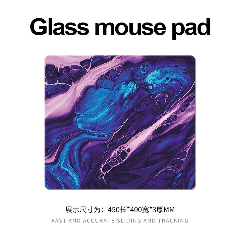 Artistic Line Art Glass Mouse Pad XXL Hard Tempered Surface for FPS Gaming & eSports, Photovoltaic Ultra-Smooth Gaming Desk Mat