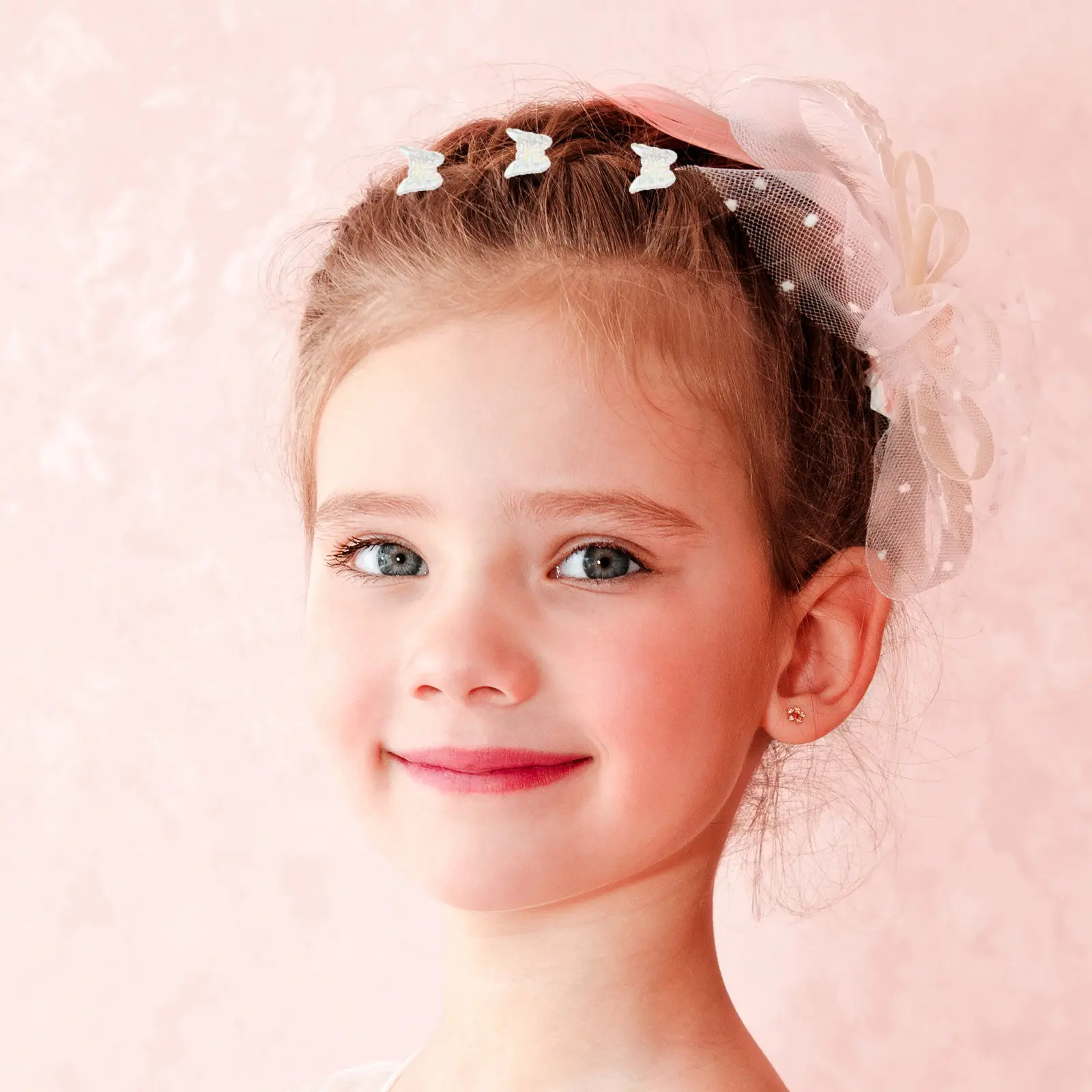 

100 шт. прозрачных мини-заколок-бабочек с переливающимся эффектом, маленькие зажимы для волос для женщин, милые заколки для прически