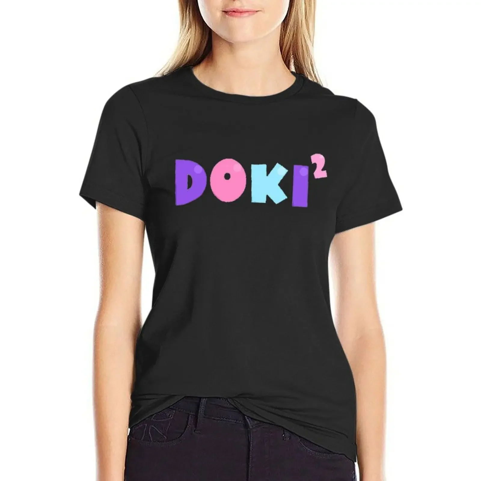 

Doki Squared T-Shirt quick drying summer clothes cute tops t-shirts for Women loose fit