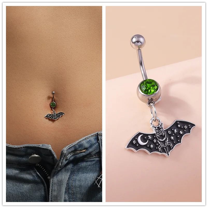 Death Moth Nabelring Chirurgenstahl Gothic Sarg Totenkopf Schmetterling Halloween Bauchnabelring Piercing Ombligo Körperschmuck – Detail 4