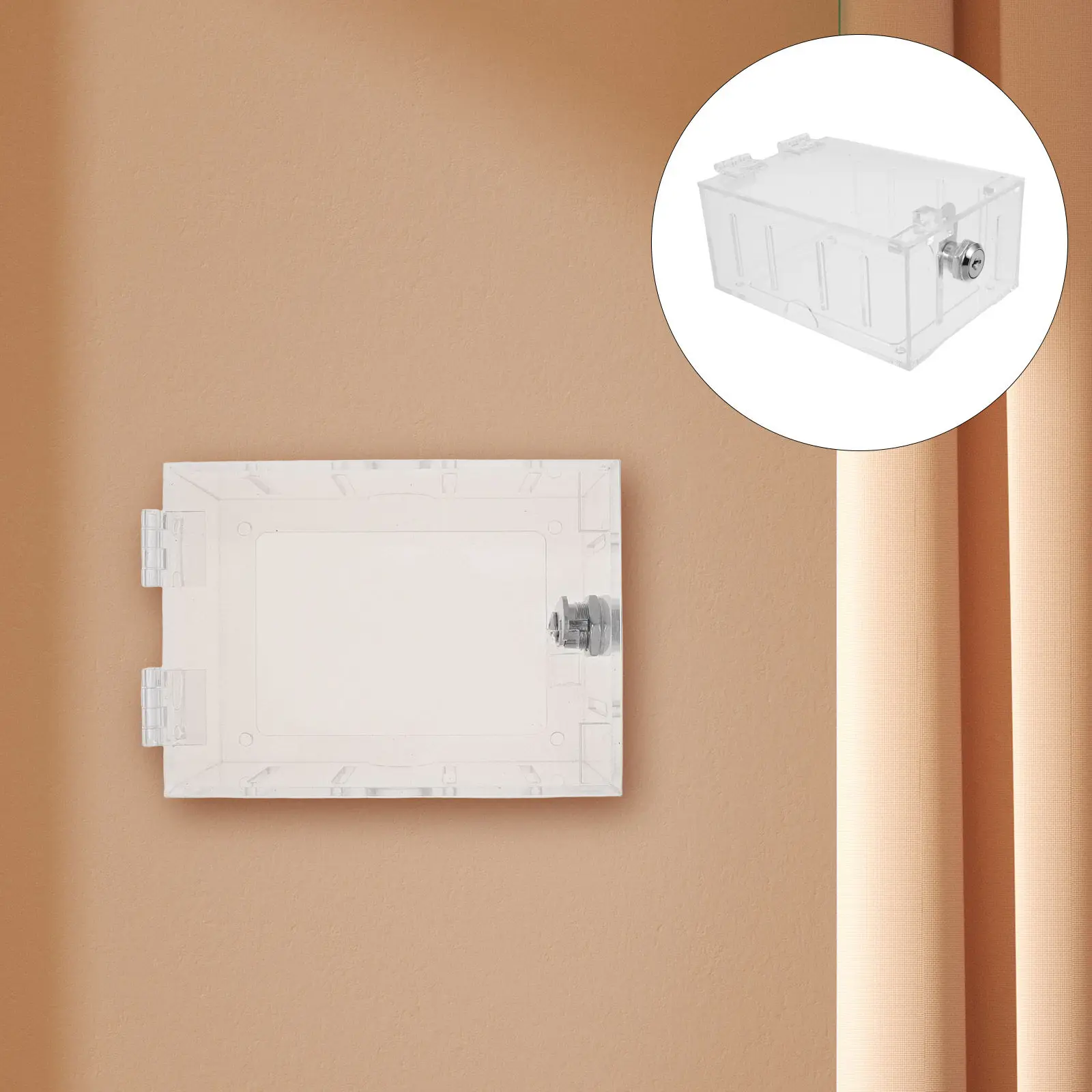 

Thermostat Lock Box Cover Clear Acrylic Locking Thermostat Guard Indoor Outdoor Wall Mounted 6x4.3 Protection Case Universal