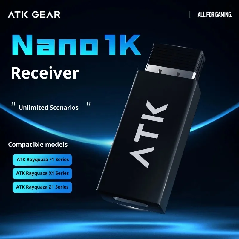 

ATK Blazing Sky Series Gaming Mouse Wireless 2.4g 1K Polling Rate Nano Dongle for ATK Z1 X1 F1 1000Hz Low Latency Receiver