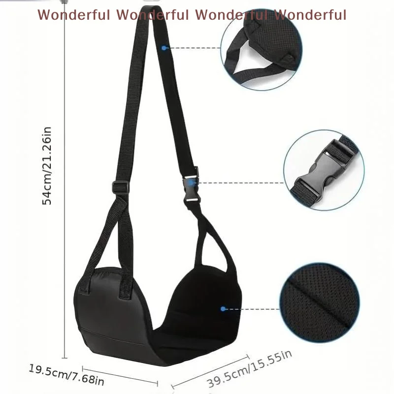 Portable Footrest Hammock Universal Fit Travel Leg Rest for Airplane Flights Office Desk Car Trips
