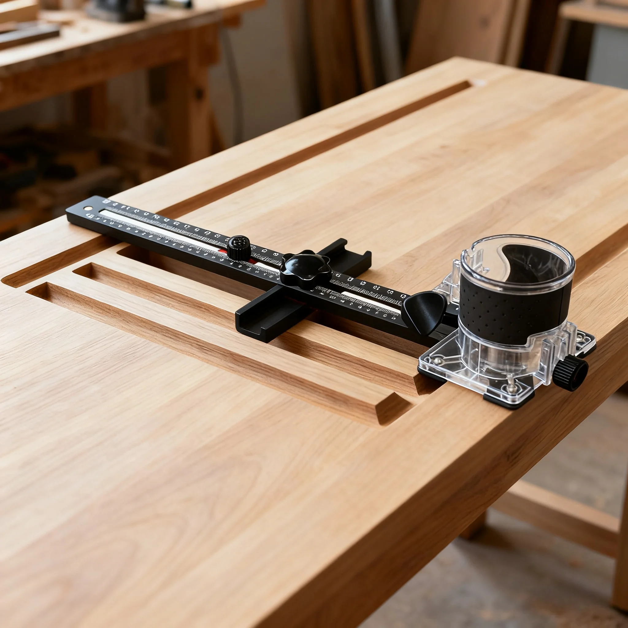 دعامة أخدود طحن التوجيه 3 في 1 متري وبوصة، قاعدة توجيه من الألومنيوم لقطع النجارة والطحن أداة مساعدة دائرية