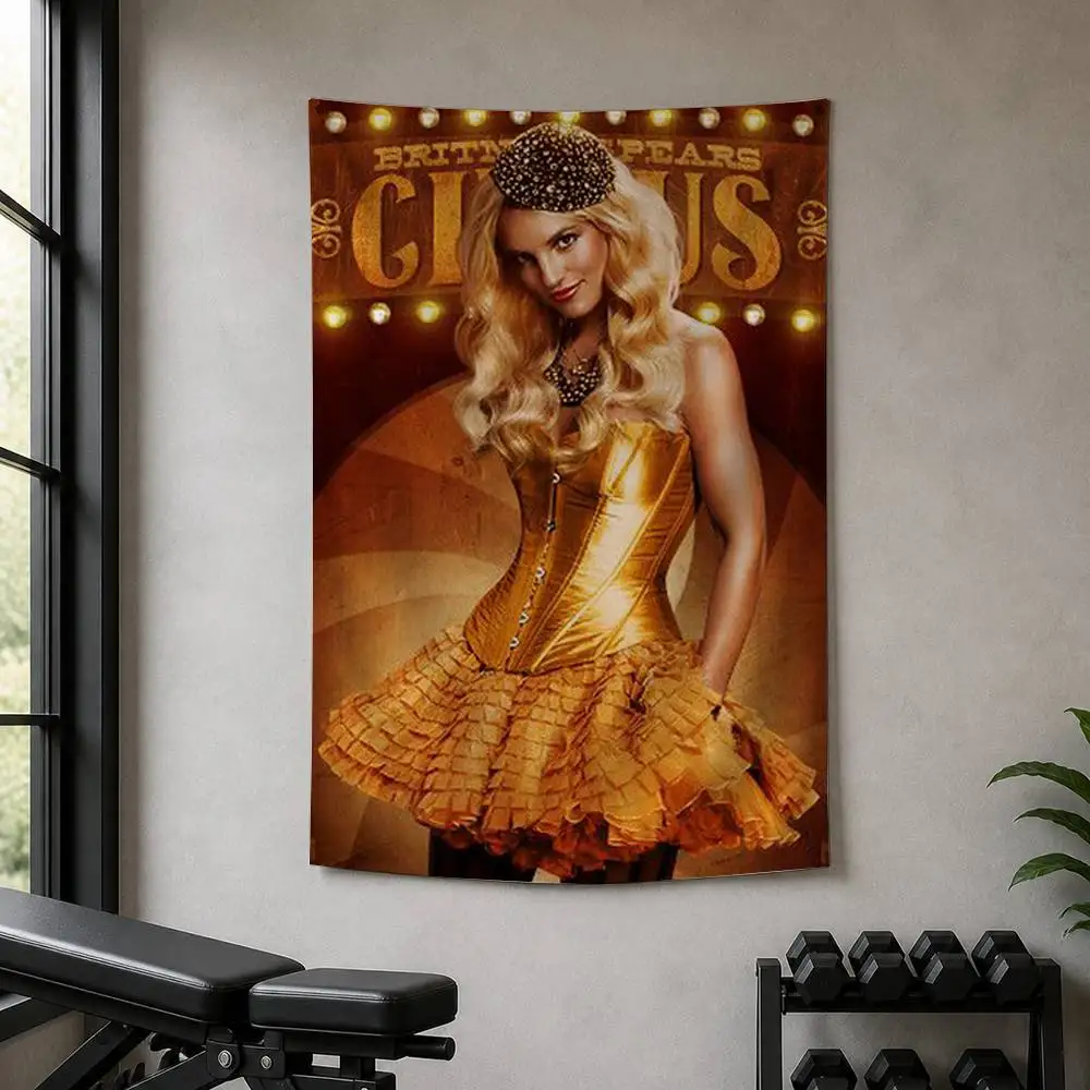 B-Britney Spears Circus In The Zone Decorative Hanging Flag with Grommets for Garage Bedroom Dorm Wall Decor