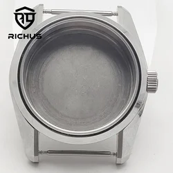 RICHUS NH35 Case 36mm Silver Watch Case Sapphire Glass Fit NH34 NH35 NH36 ETA2824 PT5000 Miyota8215- DG Movement