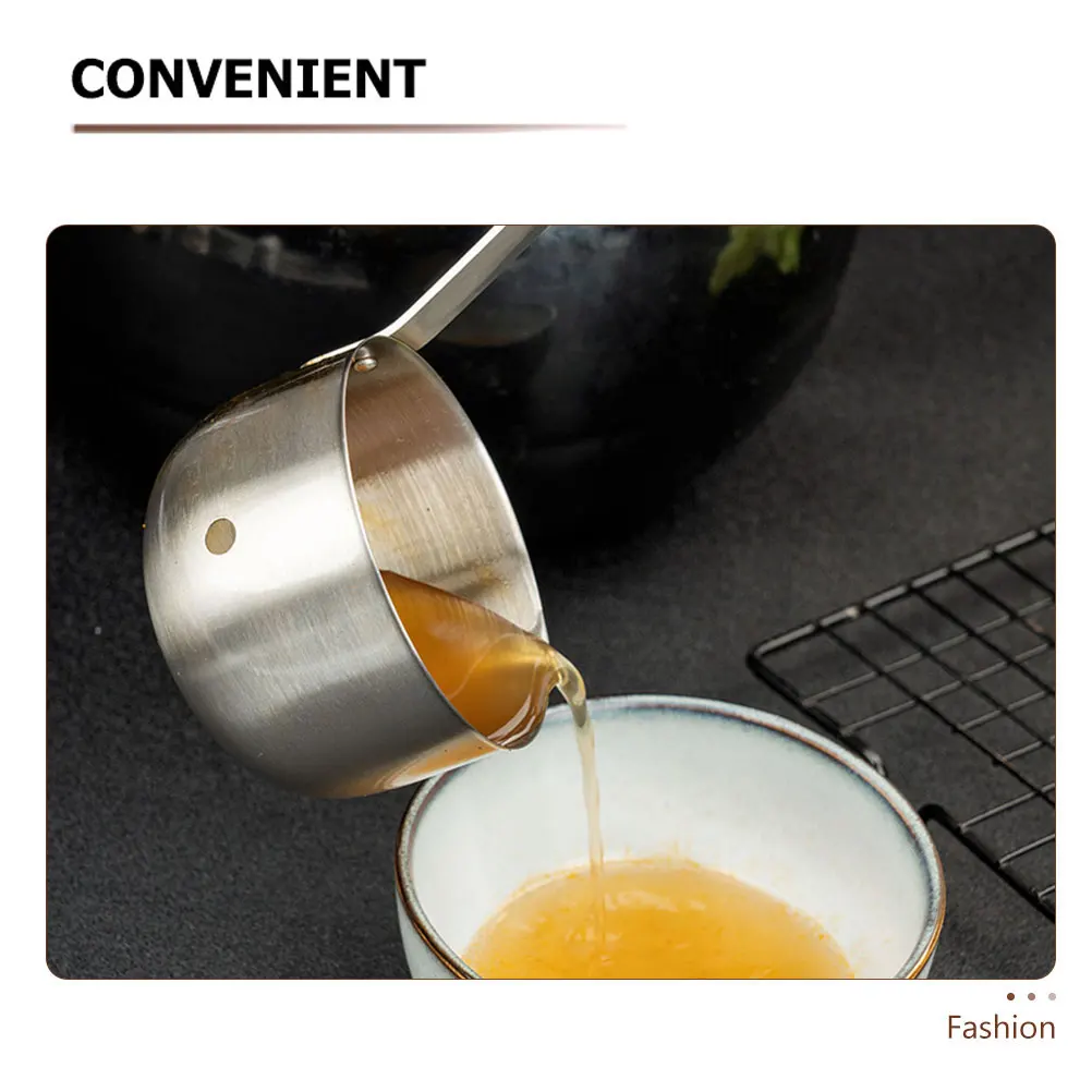 

Stainless Steel Oil Filter Spoon Soup Scoop Colander Hot Pot Filtering Ladle Kitchen Gadget Grease Separator Ladle With