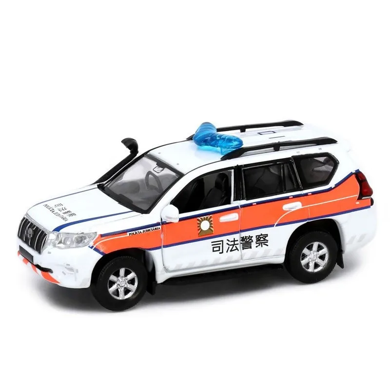 Tiny 1:64 Pra-do 2018 Ma-cau Poli-cia NO.29 Alloy Simulation Model Car