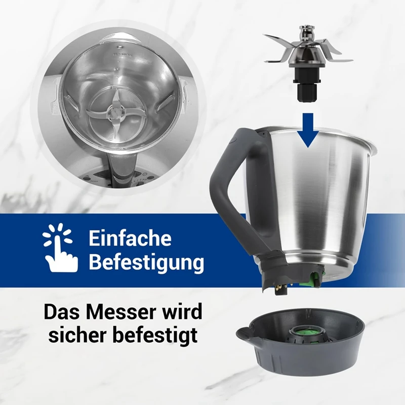 Thermomix用のミキシングナイフの交換,4つのブレードとシール付きのブレード,フードプロセッサーtm31