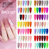 Arte Clavo 6 Colors Gel Polish Set Updated Color Gel Kit With Glass Bottles For Nail Art Whole Set Nail Gel Polish Learner Kit