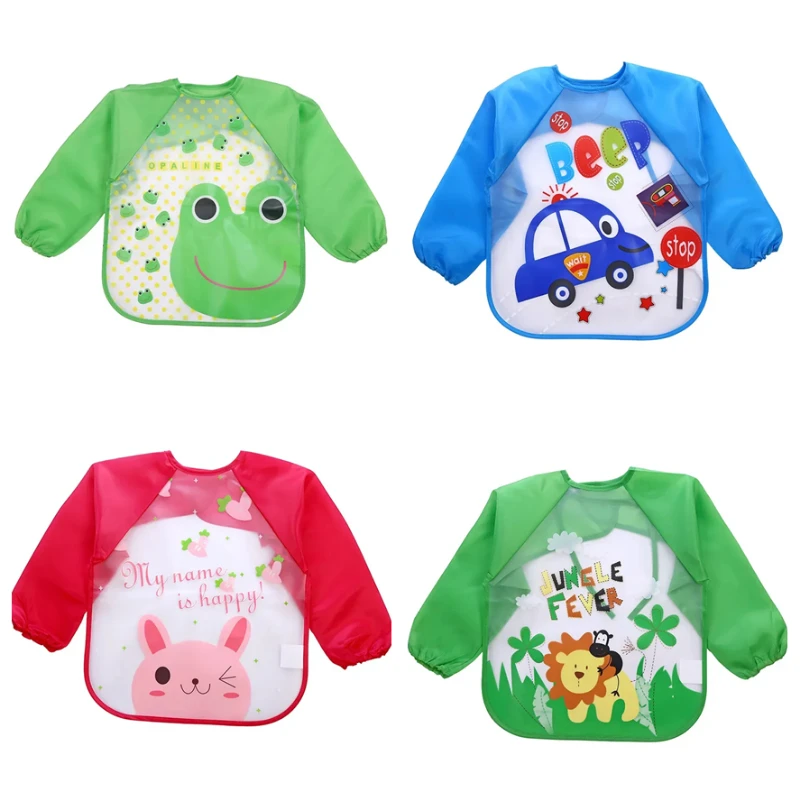 

Baby Waterproof Bibs EVA Full Sleeve Children Apron Long Sleeve Feeding Smock Bibs Kids Eating Breastplate Kid Baby Cloth Stuff