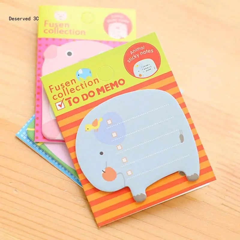 Cartoon Animal Sticky Note Pad Adhesive Message Notes 20 Sheets for School Home