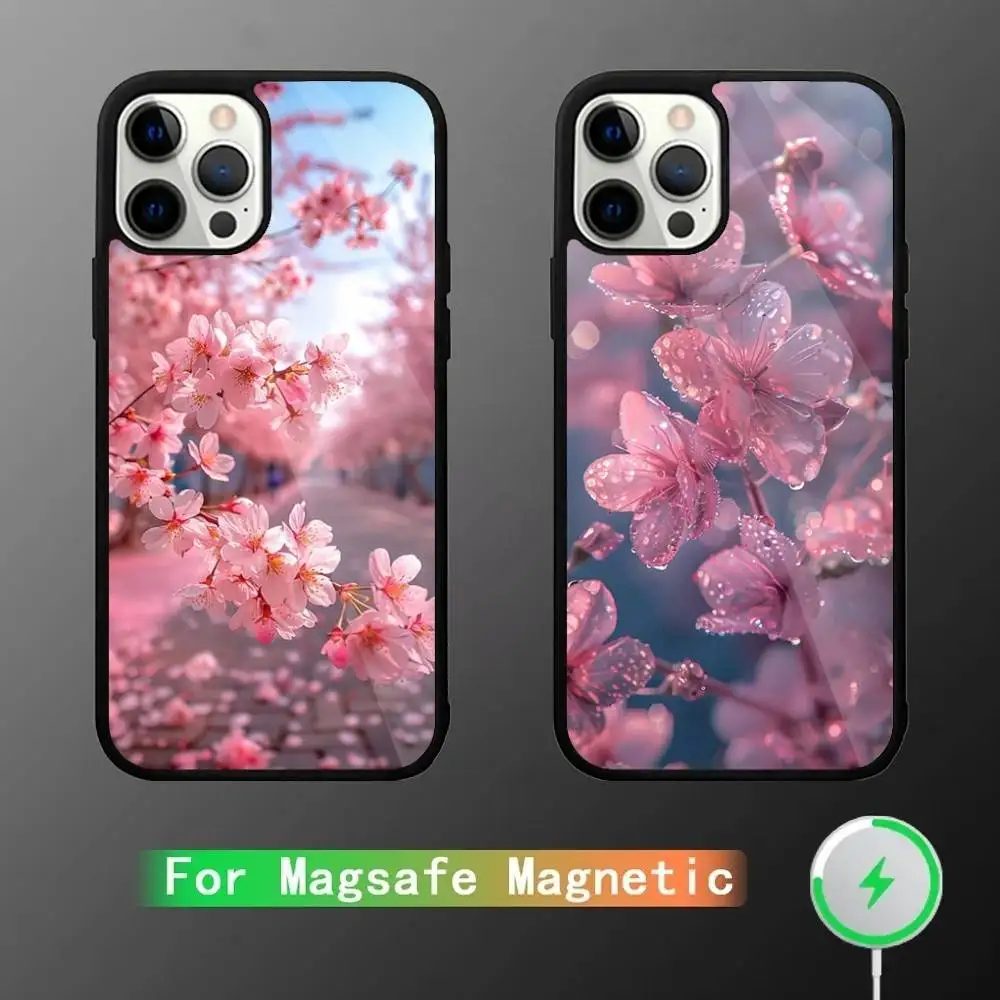 

oriental cherry sakura Phone Case For iPhone 16,15,14,13,12,11,Plus,Pro,Max Mini Magsafe Magnetic Wireless Charging