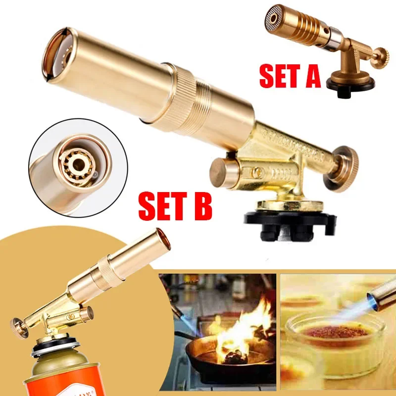 Welding Torch Gas Burner Flame Gun High Temperature Brass Copper Gas Torch Brazing Solder Propane Welding Plumbing