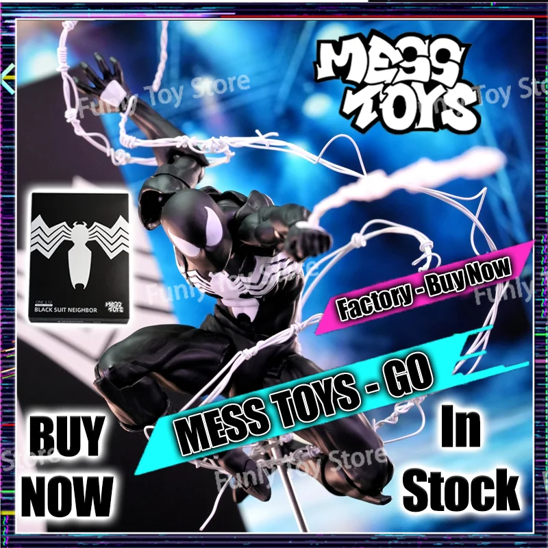 

In Stock Mess Toys Spider Man Symbiote Spiderman Messtoys Black Suit Neighbor Scarlet Spider Anime Action Figure Gifts Toys