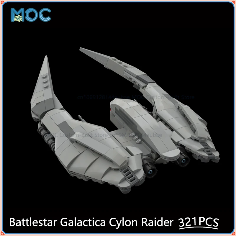 Battlestar Galactica Cylon Raider Mini Scale Moc Building Blocks DIY Assemble Bricks Space Collection Display Toys Gifts 321PCS