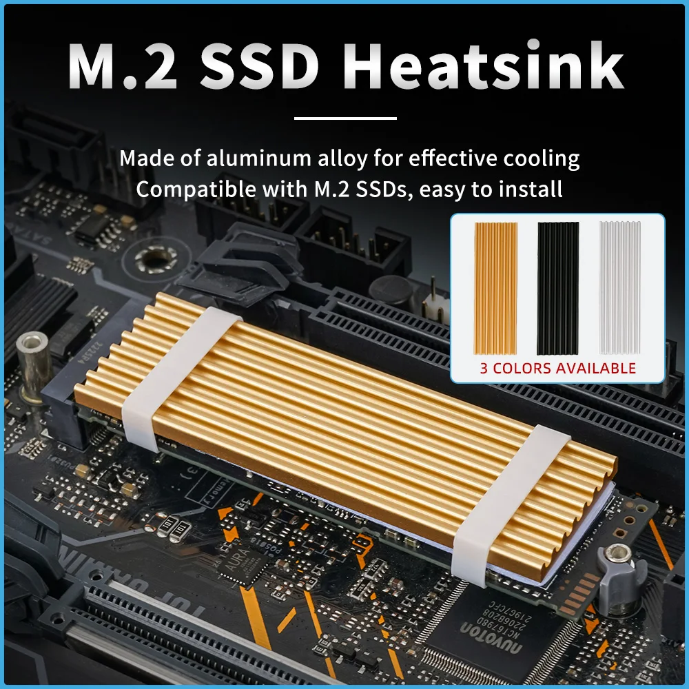 M.2 SSD Heatsink 2280 NVMe NGFF Aluminum Cooler Radiator with Thermal Silicone Pad for PS5 Desktop PC Solid State Drive