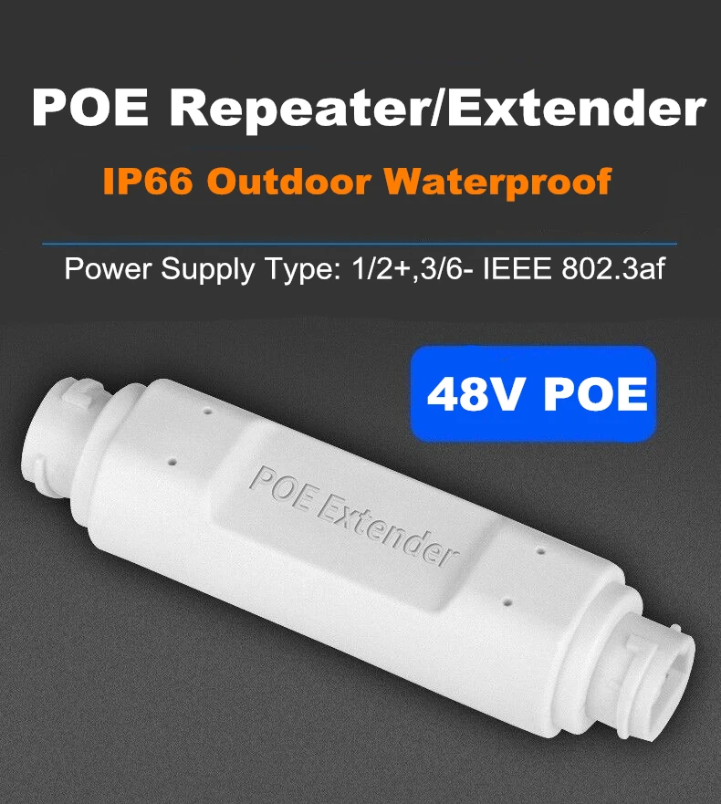 POE Extender Outdoor Waterproof 200m Extension 48V POE Repeater IEEE802.3at/af