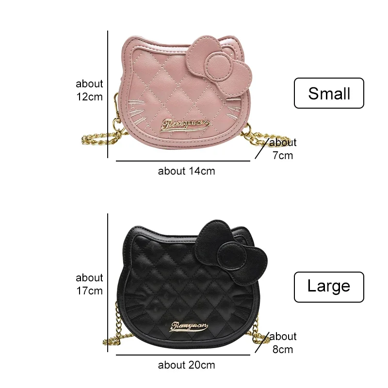 Sanrioed Hello Kitty Shoulder Bag Fashionable Wallet Cartoon Purses Handbags Simple Rhombic Trendy Birthday Christmas Gift