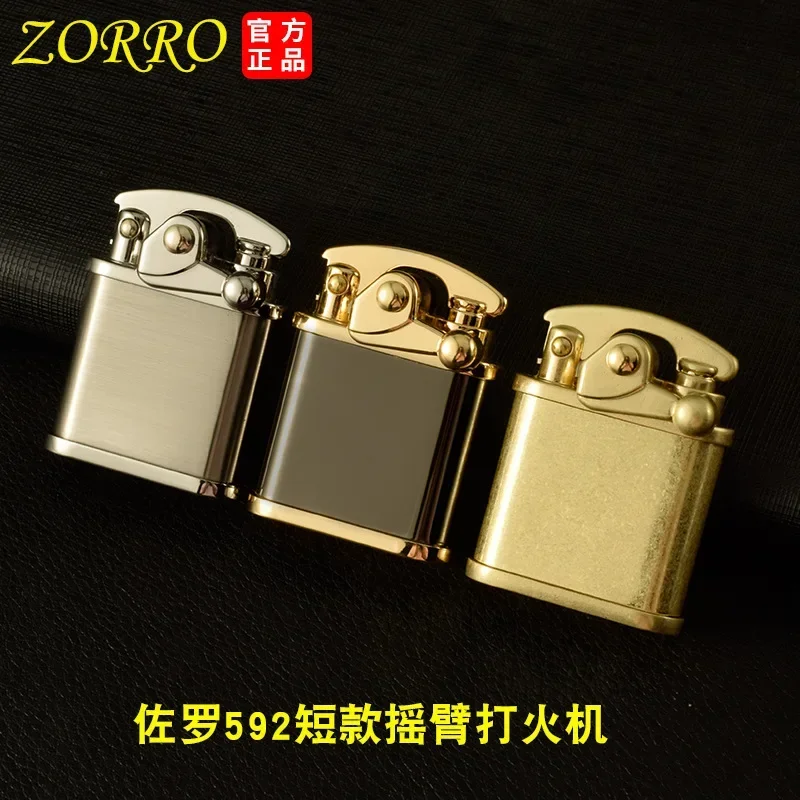 Authentic Zorro Kerosene Lighter Short Style Old-fashioned Grinding Wheel Rocker Arm Men's Gift Lighter Can Be Wholesaled