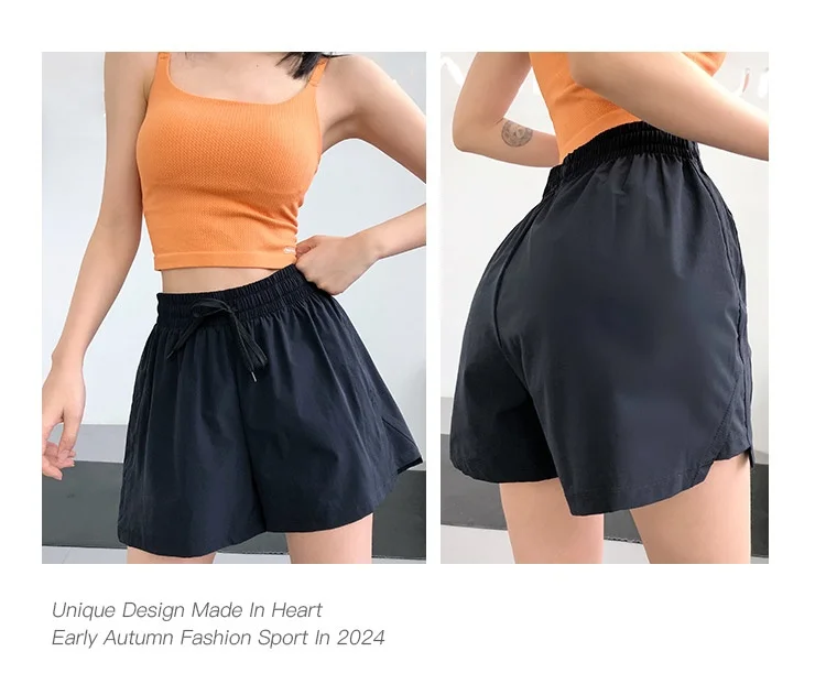 Hochgeschnittene, schnelltrocknende Sportshorts für den Sommer, Sportbekleidung, Fitness- und Yoga-Kleidung, Damen-Lauf- und Radfahrshorts, Workout-Kleidung – Detail 16